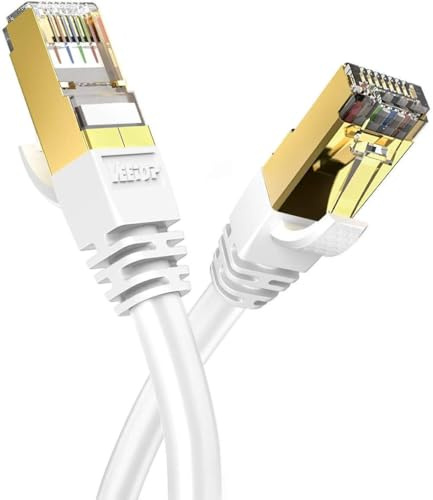 Veetop Câble Ethernet 2m Cat 8, RJ45 1m 2m 3m 5m 10m 20m 30m 50m Cable Réseau, Cat8 40Gbps 2000MHz Gigabit S/FTP Câble Internet Lan pour PS5, Routeur, Téléviseurs, Xbox, Plus Rapide que Cat 6/Cat 7
