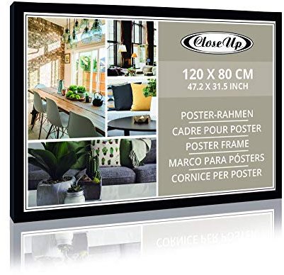 Close Up XXL Posterrahmen 80x120 cm schwarz Premium MDF-Rahmen PVC-Glasscheibe Riesen Bilderrahmen
