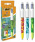 BIC - 4 Colours Velours, Kugelschreiber, mittlere Spitze, 1 mm, verschiedene Designs, Blau, Rot, Grün, Schwarz, 3 Stück