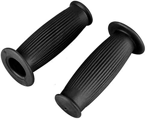 Nikou Motorcyle Hand Grips, Pair of 1inch 25mm Universal Handlebar Grips Motorcycle Non Slip Stripe Vintage TPU Handle Handlebar Grip Black