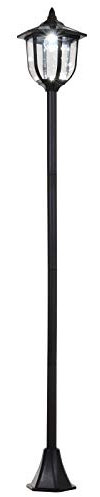 Outsunny Luminaire extérieur lampadaire sur pied solaire lampadaire lanterne classique LED 60 Lm max. dim. 26L x 26l x 177H cm noir