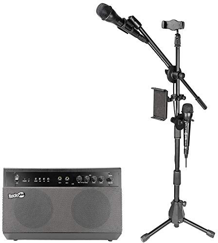 RockJam Premium Performer 100-watt Bluetooth Karaoke Machine & PA System with Two Karaoke Microphones