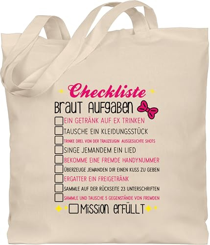 Shirtracer - Baumwolltasche - Junggesellenabschied Frauen - JGA Braut Aufgaben Checkliste Aufgaben Aufgabenliste