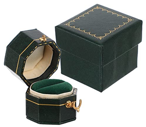 iplusmile Caja De Anillos Retro Portátil Organizador Decorativo Para Joyería Para Anillos De Compromiso y Bodas Estilo Vintage Enredadera