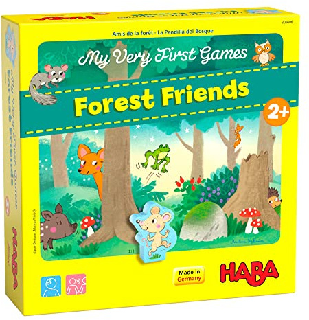 HABA 306606 - Meine ersten Spiele - Forest Friends - Gedächtnis-, Beobachtungs-, Entdeckungs- und Entdeckungsspiel, für 1-4 Kinder, ab 2 Jahren, englische Version (Made in Germany)