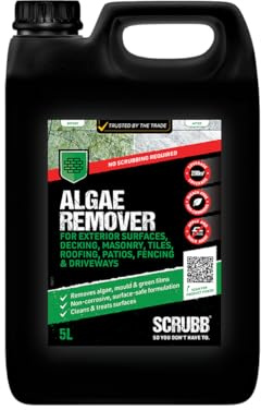 SCRUBB S25 Algae Remover, Mould & Lichen Remover, for Exterior Surfaces, Decking, Masonry, Tiles, Roofering, Patios, Fencing, Paving & Driveways