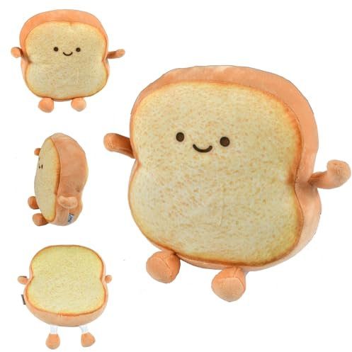 Cojín de pan tostado, peluche de 18 cm, forma divertida, suave, para niños y adultos, decoración del hogar