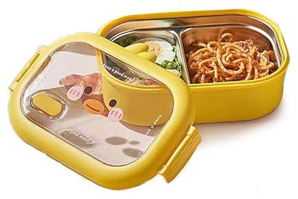 Merto Beno -Brotdose Kinder mit Fächern -Lunchbox -Bento Box -BPA Frei - Jausenbox Edelstahl -Brotbox für Mädchen & Junge, Snackbox, Perfekt für Schule, Kindergarten Kita - mit Trennwand., MB2501