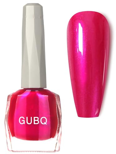 Pink Red Nail Varnish - Shimmer Pearl Nail Polish - Bright Pink Pearlescent nail Varnish Quick Dry - Oil Base Breathable Nail Polish Long Lasting No Chip No Bake For Manicure Home