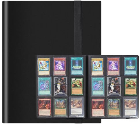 432 Pockets Trading Card Binder Black,9 Pockets Trading Card Album,Card Folder Card Binder Holder Album Pages,Game Card Sleeves Album