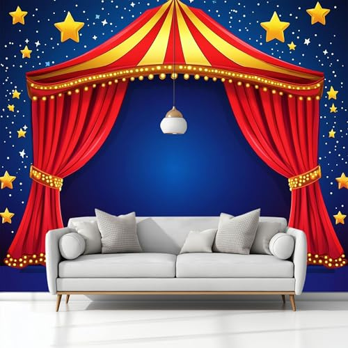 Générique Chapiteau De Cirque De Dessin Animé Papier Peint Effet 3D Photo Peintures Murales Salon Tv Canapé Thème Hôtel De Luxe Couloir Fond Mur Peinture Décor À La Maison 200 x 140 cm