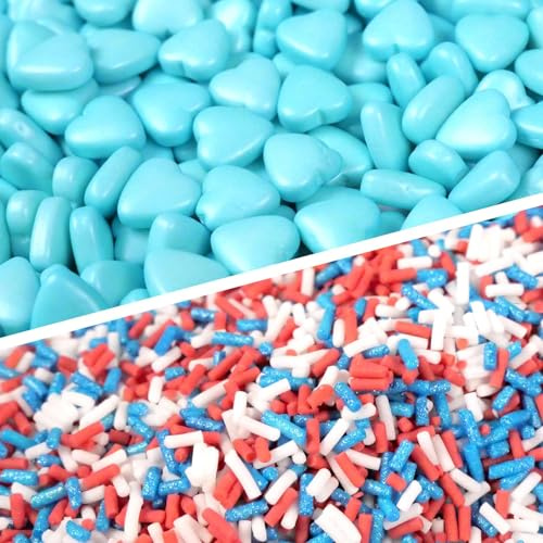 Streuselheld 2er Set Red White & Bloom 80g Zuckerstreusel | Bunte Sprinkles als Topping für Torten, essbare Deko-Streusel für Muffins, Cupcakes und Geburtstagskuchen
