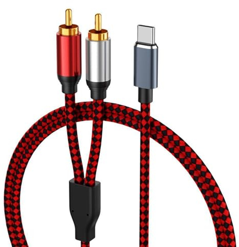 ZIDDAR Cavo audio da USB C a 2 RCA da USB tipo C a 2RCA maschio a Y, adattatore splitter per telefono, tablet, home theater, cavo stereo audio USB C