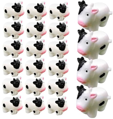 CLISPEED 24 Pièces de Petites Figurines de Vaches en Résine Décoratives pour Jardin Miniature et Décoration Extérieure, Accessoires Adorables pour Paysage de Pelouse