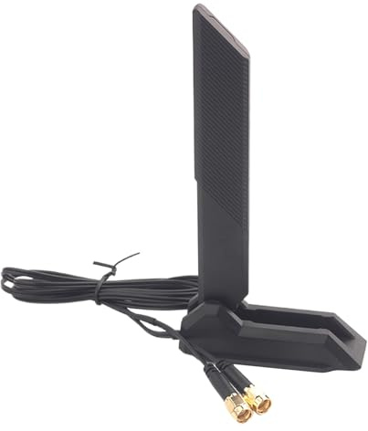 Hitburu Antena WiFi para PC,Antena para Placa Base Tri-Banda - Enrutador de Red Inalámbrica con Base Magnética y Cable de Extensión de 119 cm