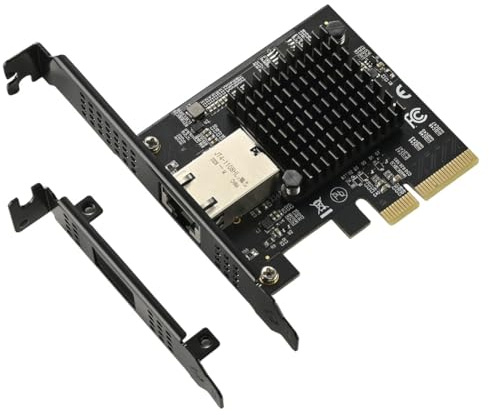 Sefdrert Tarjeta de Red PCIE AQC113 de 10Gbps A Puerto Único RJ45 Interfaz PCIex4 de 1G/2,5G/5G/10Gbps LAN con Cable Ethernet Win10/11