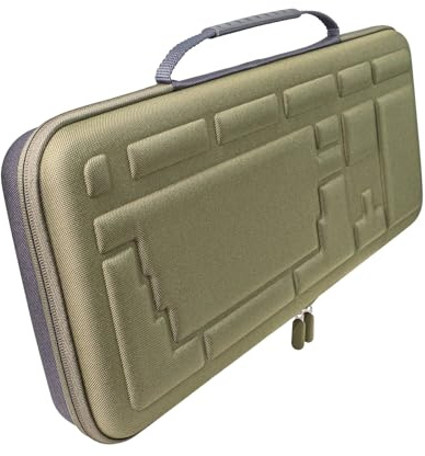 DEKKRYNFV Funda de transporte para teclados mecánicos de tamaño completo con malla, bolsillo para accesorios, resistente a los impactos, tela impermeable, bolsa de almacenamiento para teclados