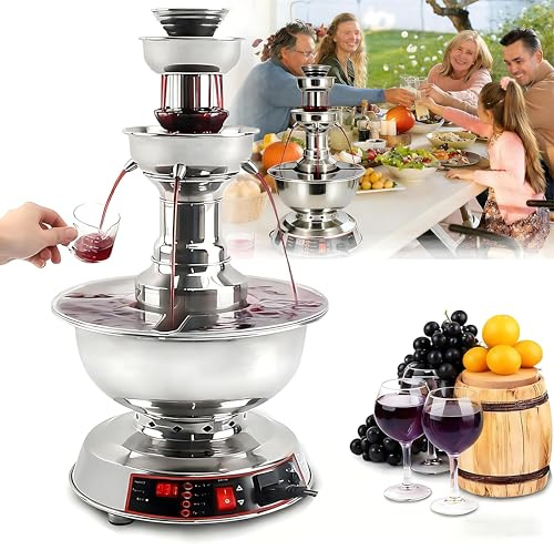 RoyceBee Fontaine à Boissons Électrique 3.5L avec Contrôle de Température (0-100°C) - pour Vin, Champagne, Cocktails - Idéale pour Décoration d'Événements et Réceptions