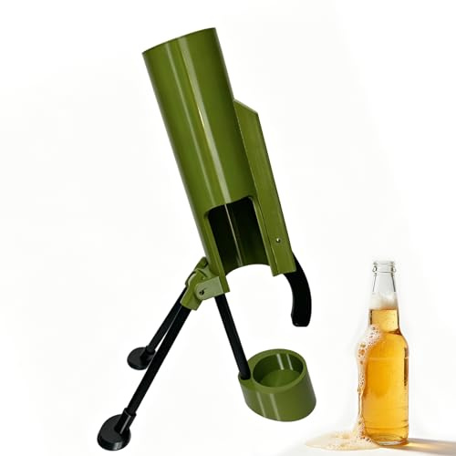 Mörser Flaschenöffner 6cm, Biermörser für 0,33L–0,5L Bierflaschen, Bieröffner Kanone mit Kronkorkenwerfer