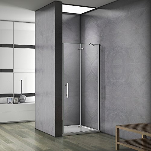 80x195cm porte de douche à charnière porte de douche verre anticalcaire