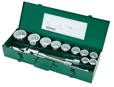 SATA ST09015SJ Juego de Dados Métricos, Impulsor de 3/4 de Pulgada, 12 Puntas, 15 Piezas