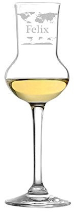 polar-effekt - Elegante bicchiere da grappa Stölzle Lausitz, 87 ml, di alta qualità, effetto soffiato a bocca, con incisione personalizzabile, idea regalo per compleanno, motivo planisfero