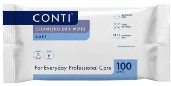Vernacare Soft - Patient Cleansing Dry Wipes, Everyday Cleaning, Ideal For Sensitive Fragile Skin, Wipe Size 32cm x 30cm, 100 Wipes Per Pack - Single Pack