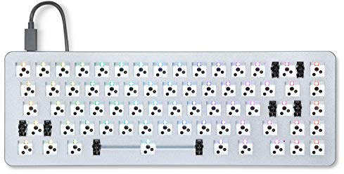 DROP Mechanische ALT-Tastatur – 65 % (67 Tasten) Gaming-Tastatur, Hot-Swap-Schalter, programmierbare Makros, RGB-LED-Hintergrundbeleuchtung, USB-C, Doubleshot PBT, Aluminiumrahmen (Barebones, Grau)