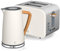 Swan Nordic Set Desayuno Hervidor de agua inalámbrico 1,7L 2200W, Tostadora Pan ranura ancha 2 rebanadas, 3 funciones, diseño moderno, efecto madera, blanco