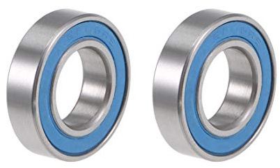 sourcing map 2 Stück Rillenkugellager Doppelt Abgedichtete 6800-2RS 10mm x 19mm x 5mm Blau Abdeckung Chromstahl P6 (ABEC3)