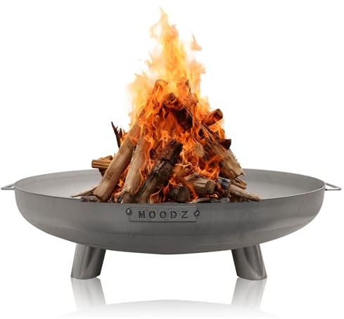 MOODZ Outdoor Living Cesta de Fuego de Acero Inoxidable - Cesta de Fuego de jardín - Cesta de Fuego de Exterior y Barril de Fuego - Cesta de Fuego de Acero Inoxidable (Ø60 cm RVs F&H)
