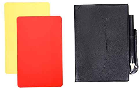 Matory MFUOE Referee Card Set Warning Referee Red and Yellow Cards Score Book with Pencil for Sports Football Game Soccer Basketball
