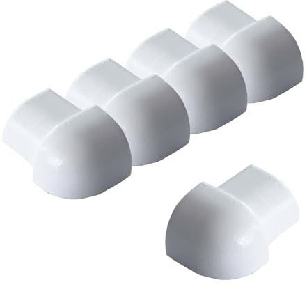 Dalsys 5x Außeneck für Fliesenschiene 12,5mm Aluminium (eloxiert) Viertelkreisprofil Weiß Fliesenprofil