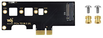 Waveshare PCIe to M.2 Adapter Supports Raspberry Pi Compute Module 4 Adapter for NVMe Protocol M.2 SSD Faster Reading/Writing Improving Efficiency