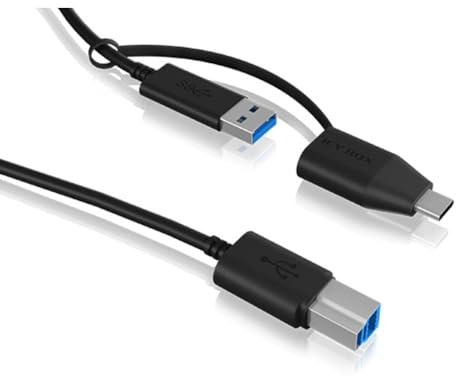Kabel USB3.2 1.0m Typ B/Typ-A und Typ-C RAIDSONIC