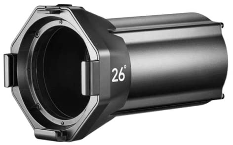 Godox 26° Projection Lens Attachment Optical Zoom Lens VSA Projector Spotlight Attachmen Focusing Adapter Fresnel Spot Camera Photography Brighter Focus Lens Adjust Studio Light Flash LED Light (26°)