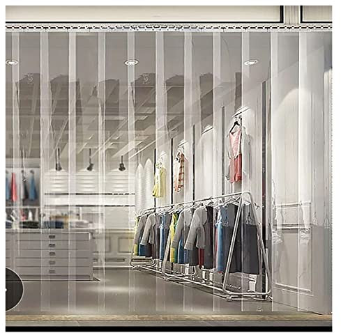 WBBML Transparente PVC-Lamellen Wetterfest Sonnenschutz Streifenvorhang für Restaurant, Tor Zimmer, Anpassbar (Color : 1.7mm, Size : 1.35x2.3m/4.43x7.54ft)