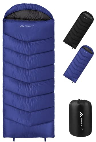 Forceatt Sac de Couchage pour Camping, -5°C ~ 15°C Sac de Couchage D’Hiver 3-4 Saisons, Chaud et Imperméable pour Adultes et Juniors Intérieur, Voyages en Plein Air, Randonnée.