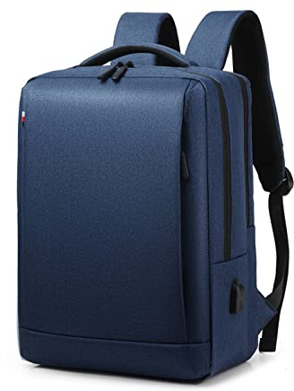 FANDARE Sac à Dos Ordinateur Sac a Dos d'affaires Homme Sac a Dos Portable 15.6 Pouces Imperméable avec Port de Charge USB Sac à Dos de Voyage d'affaires Scolaire Sac d'école Bleu B