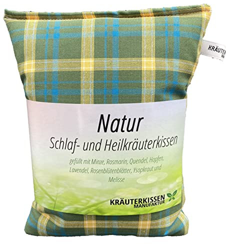 Kräuterkissen gefüllt mit Heilkräutern ca.25x20 cm.Design Karo grün/gelb 2304
