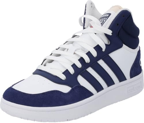 adidas Herren Hoops 3.0 Mid Lifestyle Basketball Classic Vintage Shoes Schuhe, Cloud White/Dark Blue/Dark Blue, 43 1/3 EU