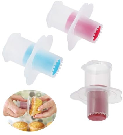 AHEOVSD 3 Pcs Cupcake Corer Plunger Cutter Mini Pastry Corer Tools Plastic Cupcake Hole Punch for Baking (Random Color)