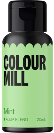 Colour Mill Aqua Blend Lebensmittelfarbe Wasserbasis, Mint, 20 ml | Hochkonzentriert, Flüssigkeit, Leuchtende Farben, zum Färben von Royal Icing, Macarons, Baiser, Fondant, Gelees und Getränken