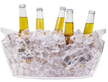 6L Ice Buckets for Party, Ice Bucket Drink Bucket with Handle Clear Acrylic Ice Bucket Champagne Bucket for Party Garden Bar Home