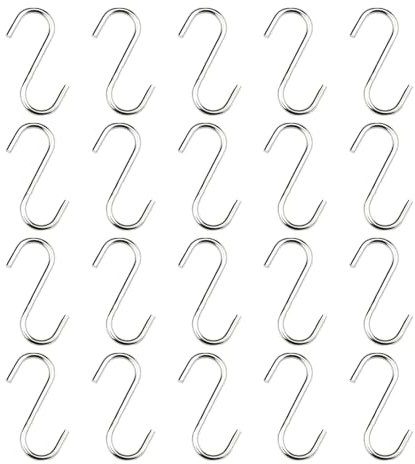 SLEEKEE 20 ganci in metallo a forma di S - multifunzionali e rimovibili per cucina, camera da letto e bagno - senza lasciare traccia