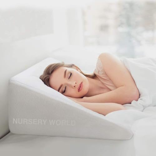 BUY ALL HERE Headboard Wedge Pillows, Leg Elevation Pillow; Incline Support for Sleeping, Reading,Surgery, Leg, Knee and Hip Pain, Improve Circulation With Washable Cover - LWP Wht