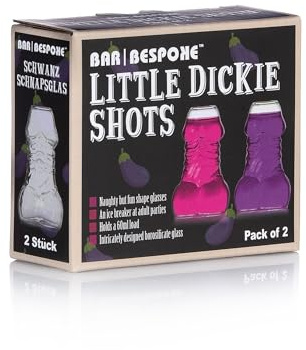 Bar Bespoke Little Dickie Schwanz Schnapsgläser, 2 Stück