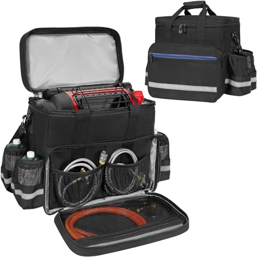 ORKELS Propan-Heizungs-Tragetasche für Mr. Heater MH18B & Big Buddy, mit mehreren Taschen und rutschfester Unterseite, für Camping, Wohnmobil, Reisen, Eisfischen, nur Tasche