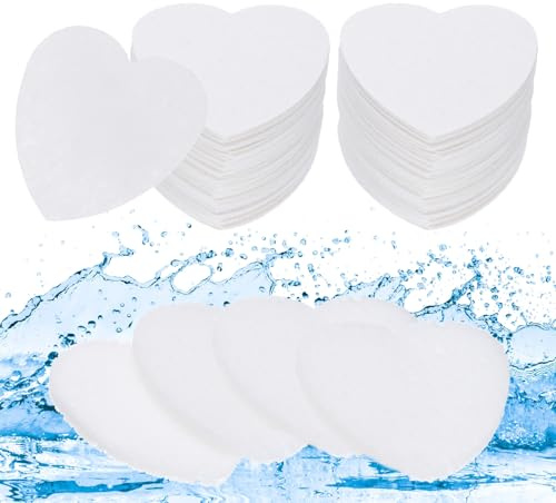 sourcing map 120 Count Compressed Facial Sponges Heart-Shaped Face Cleansing Sponges Pads for Daily Skincare Routines At home, Kitchen, White