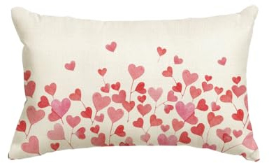 Artoid Mode Rosa Herz Liebe Valentinstag Kissenbezug, 30x50 cm Frühling Saisonnal Zierkissenbezug Couch Wohnzimmer Deko